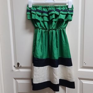 Stapless Ciel green, navy and white dress. Size small.